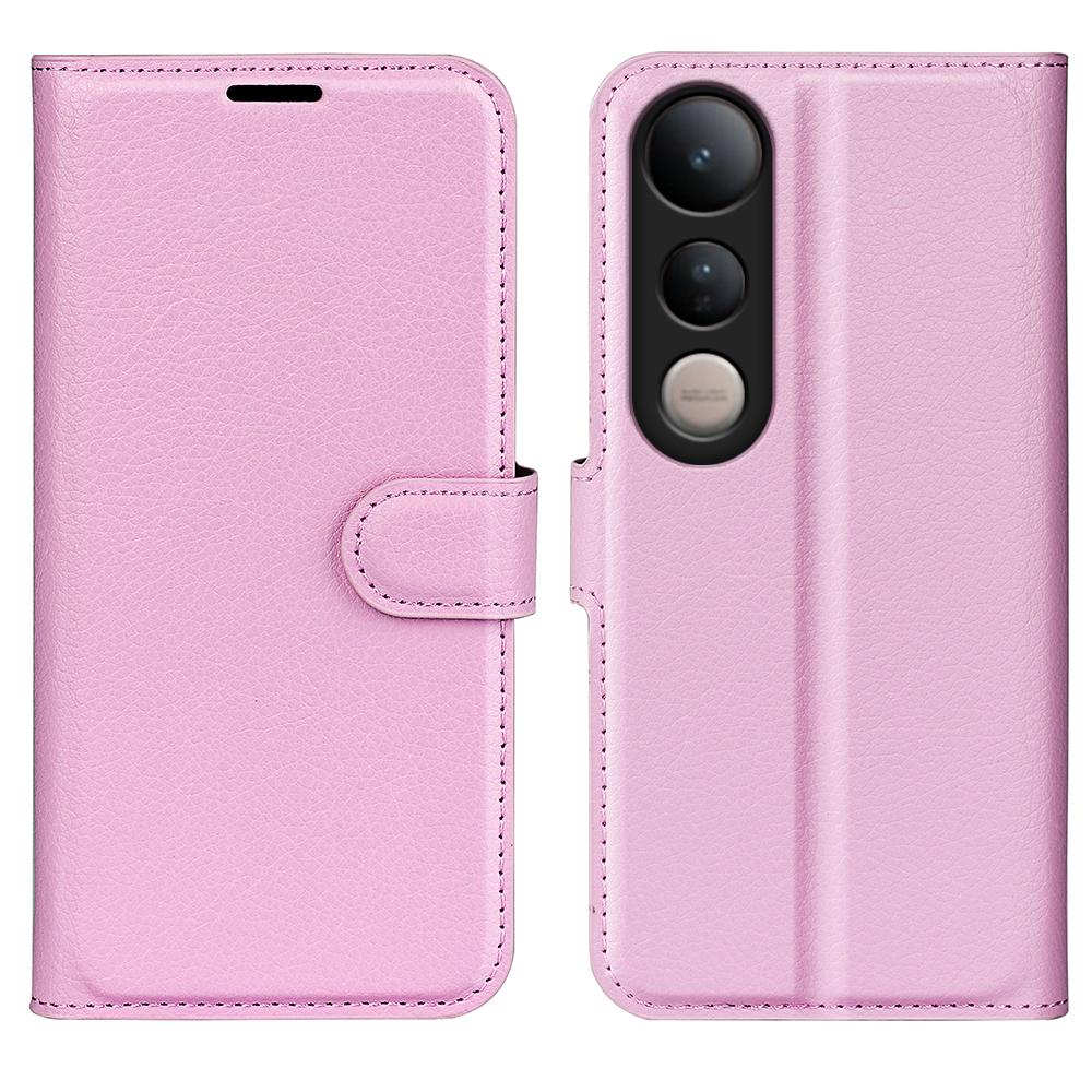 For vivo V50 Lite 5G Litchi Texture Horizontal Flip Leather Phone Case with Holder(Pink)