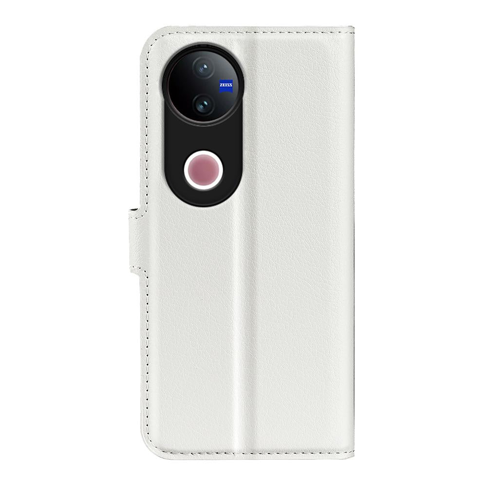 For vivo V50 Global Litchi Texture Horizontal Flip Leather Phone Case with Holder(White)