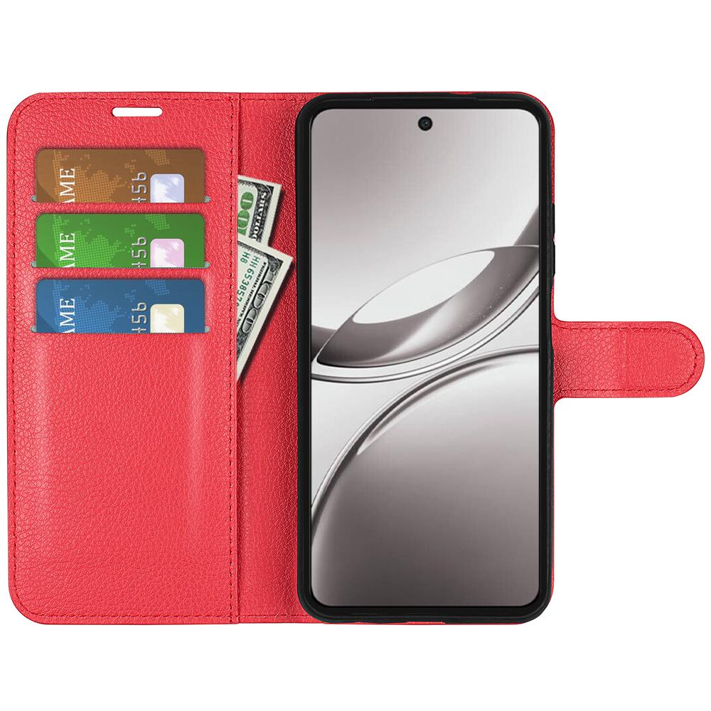 For vivo V50 Global Litchi Texture Horizontal Flip Leather Phone Case with Holder(Red)