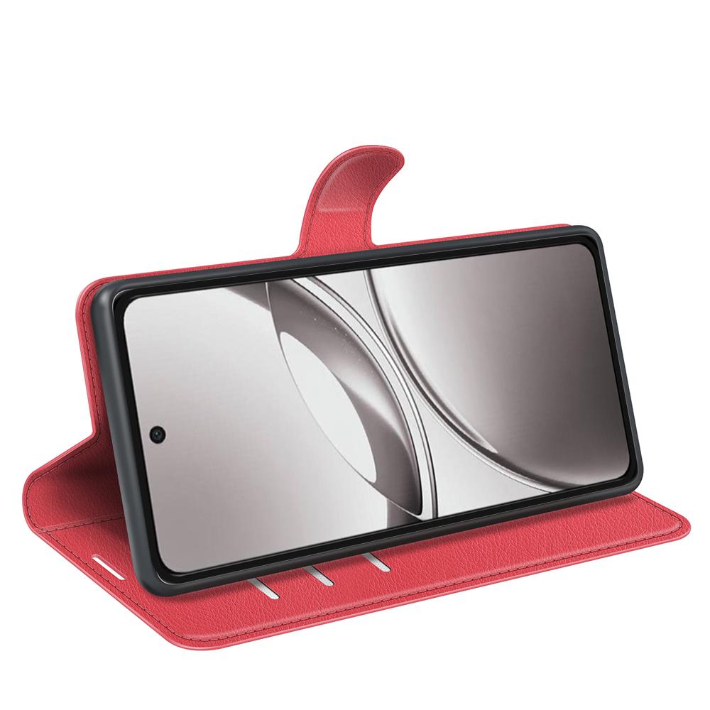 For vivo V50 Global Litchi Texture Horizontal Flip Leather Phone Case with Holder(Red)