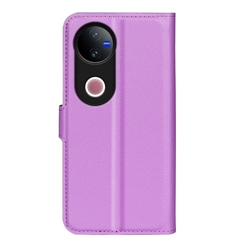 For vivo V50 Global Litchi Texture Horizontal Flip Leather Phone Case with Holder(Purple)