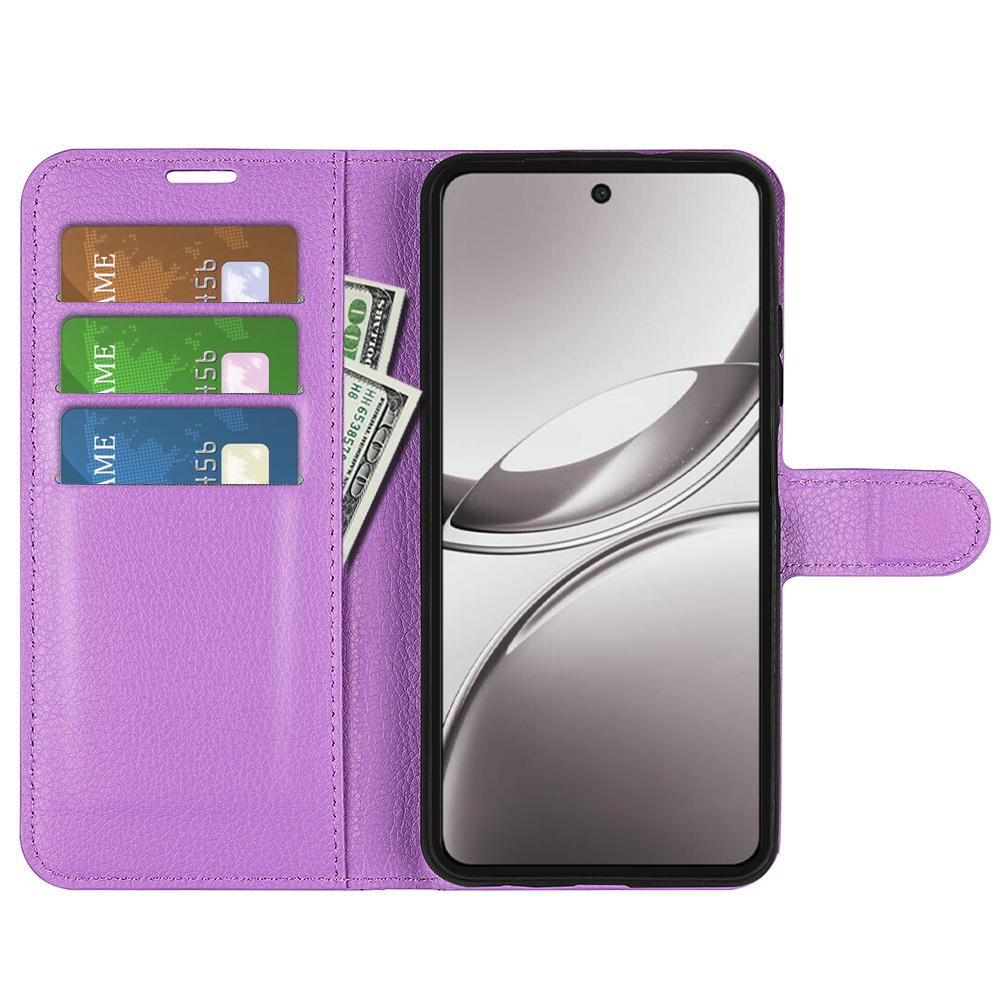 For vivo V50 Global Litchi Texture Horizontal Flip Leather Phone Case with Holder(Purple)