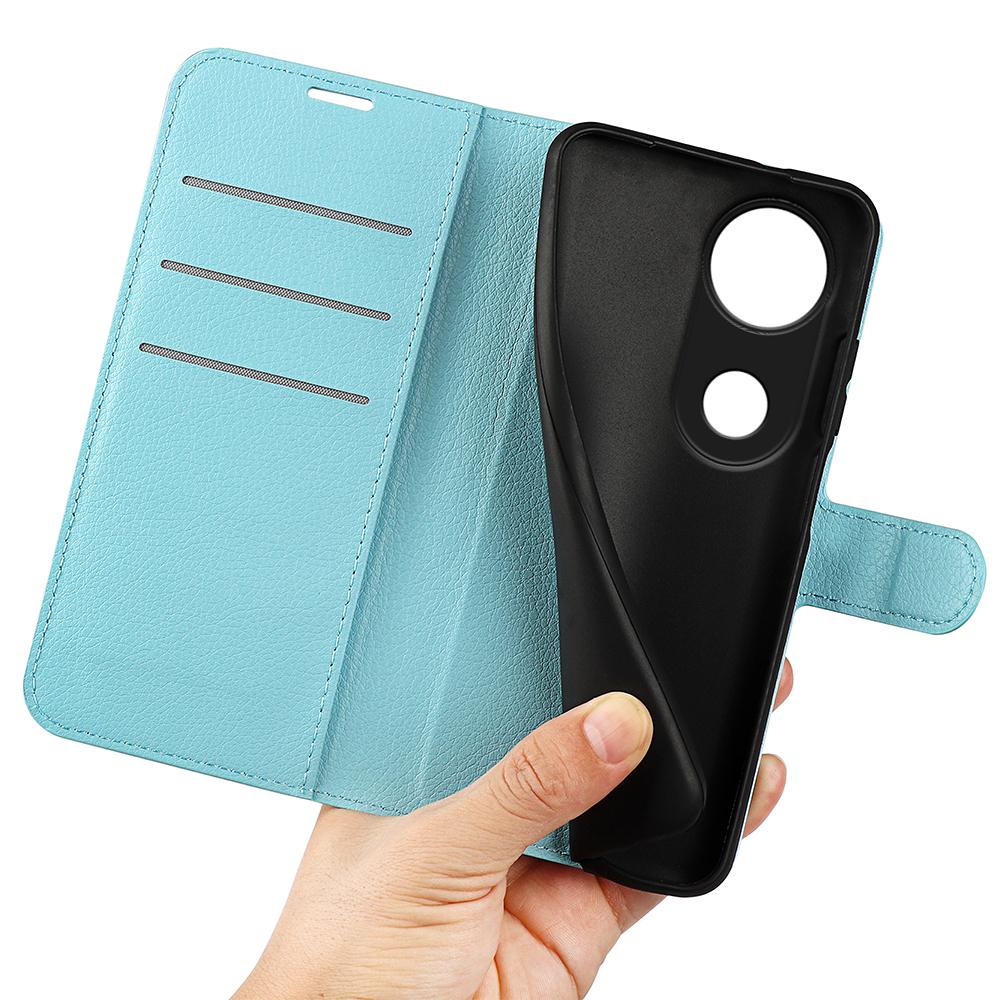 For vivo V50 Global Litchi Texture Horizontal Flip Leather Phone Case with Holder(Blue)