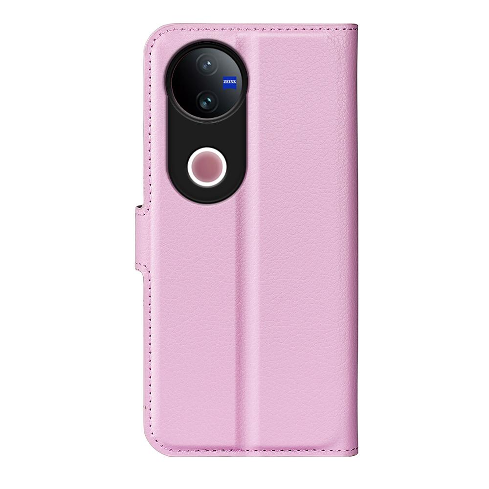 For vivo V50 Global Litchi Texture Horizontal Flip Leather Phone Case with Holder(Pink)