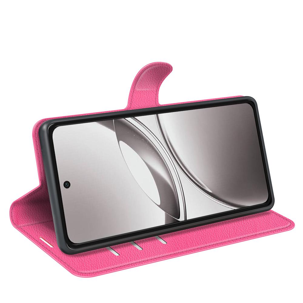 For vivo V50 Global Litchi Texture Horizontal Flip Leather Phone Case with Holder(Rose Red)