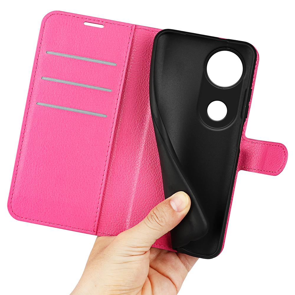 For vivo V50 Global Litchi Texture Horizontal Flip Leather Phone Case with Holder(Rose Red)