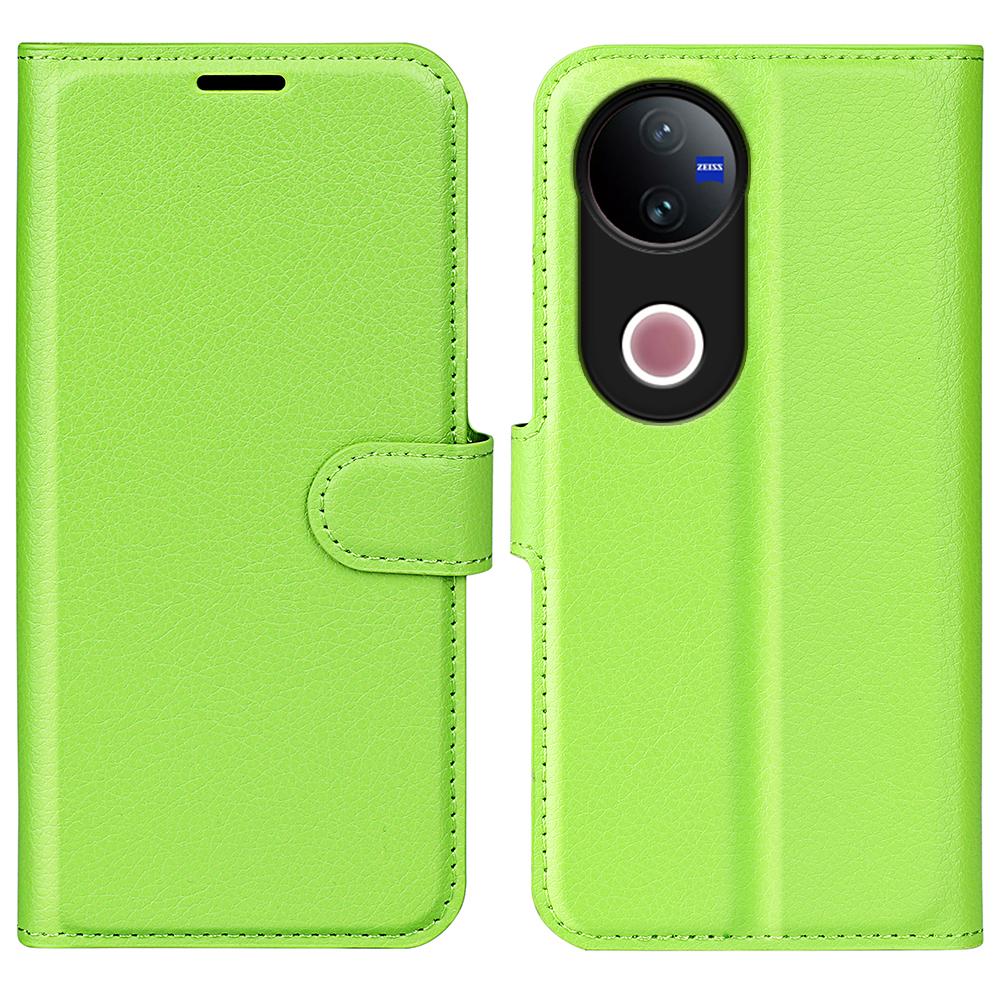 For vivo V50 Global Litchi Texture Horizontal Flip Leather Phone Case with Holder(Green)