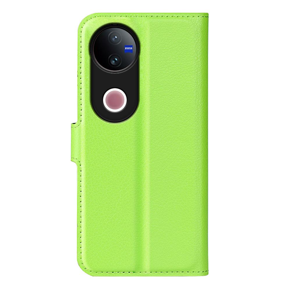 For vivo V50 Global Litchi Texture Horizontal Flip Leather Phone Case with Holder(Green)