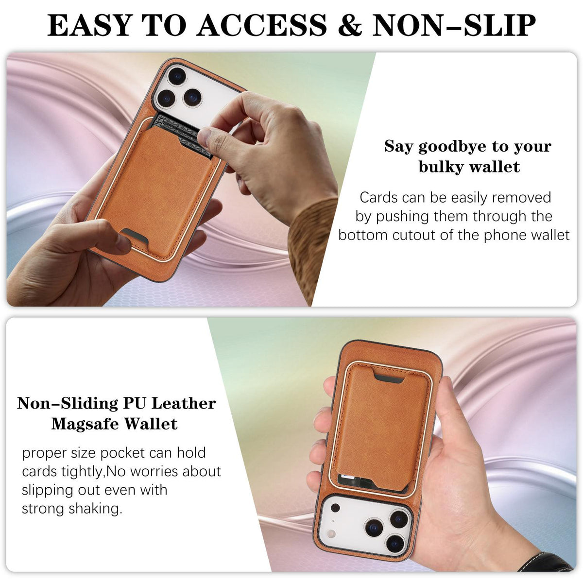 Compatible with iPhone 18 Pro Max Kalebol Slim MagSafe Ring Magnetic Card Bag Leather Phone Case - Brown