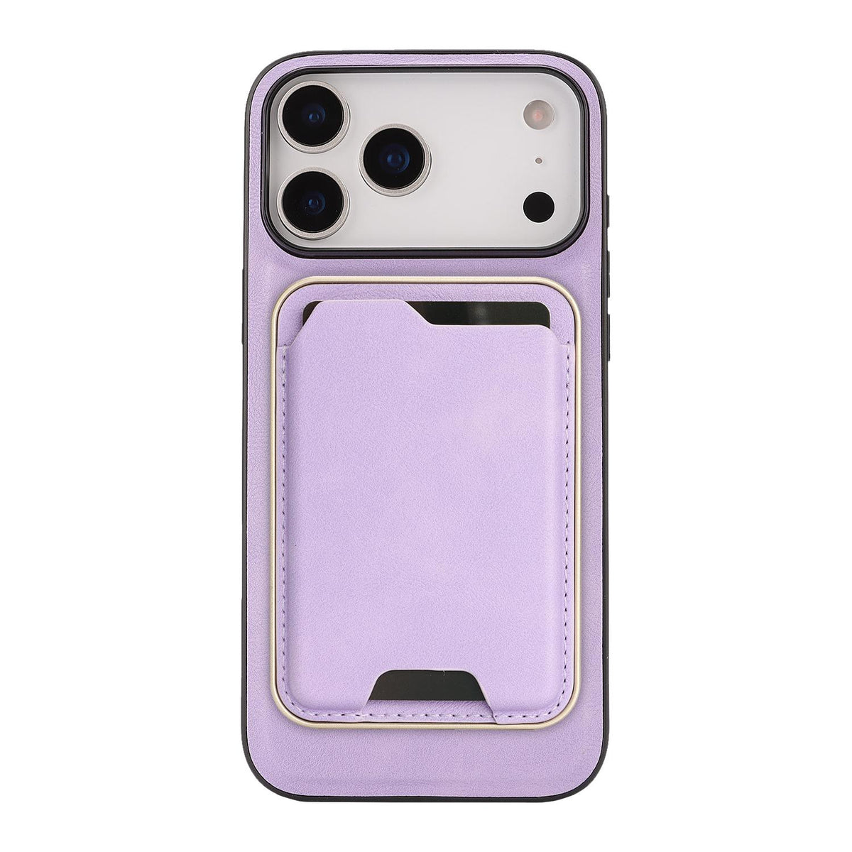 Compatible with iPhone 18 Pro Kalebol Slim MagSafe Ring Magnetic Card Bag Leather Phone Case - Purple