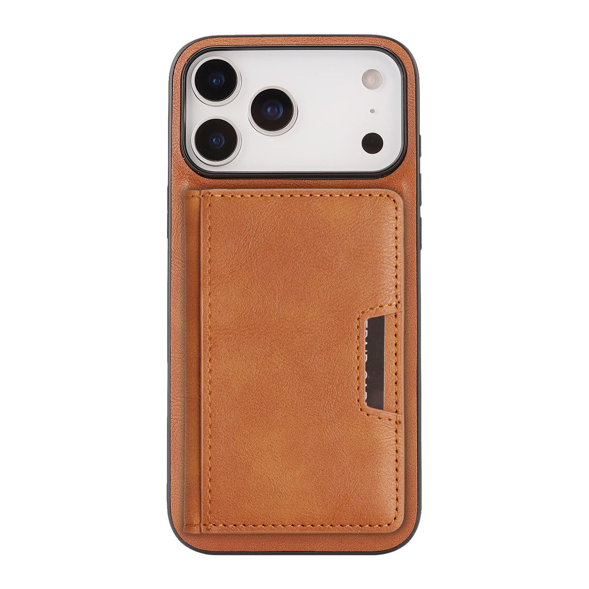 Compatible with iPhone 18 Pro Max Kalebol Strong MagSafe Magnetic Two-Fold Card Bag Leather Phone Case - Brown