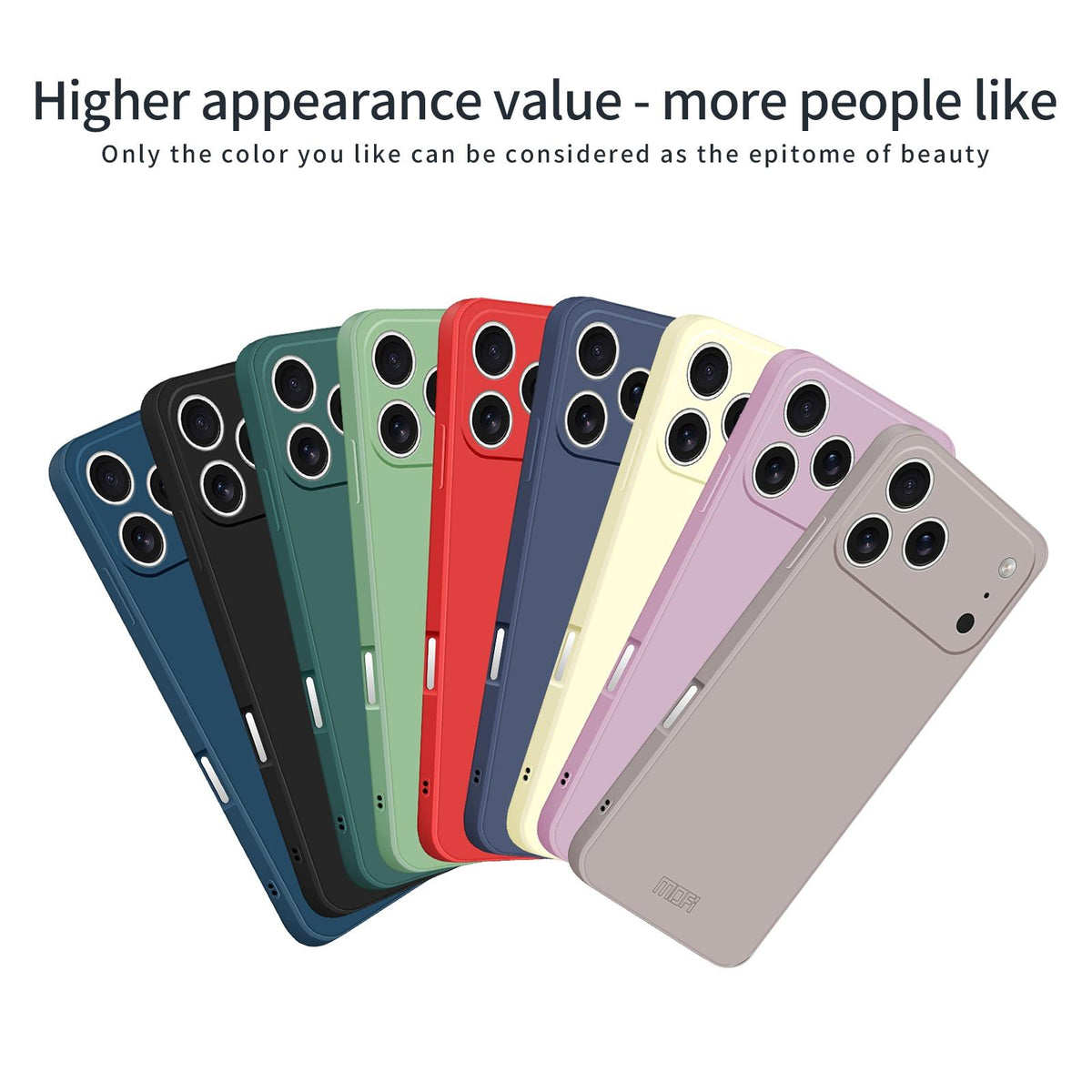 Compatible with iPhone 18 Pro Max MOFI Caring Soft Shell Liquid Silicone Skin Feel Phone Case - White