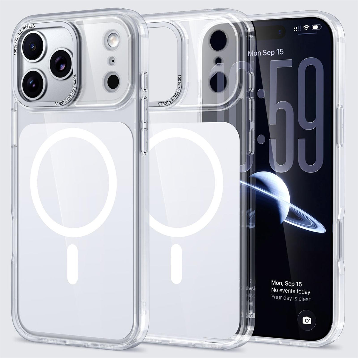 Compatible with iPhone 18 Pro Max Kalebol Transparent Magnetic MagSafe Skin Feel Phone Case - White