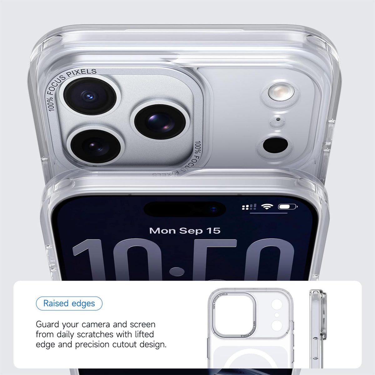 Compatible with iPhone 18 Pro Max Kalebol Transparent Magnetic MagSafe Skin Feel Phone Case - White