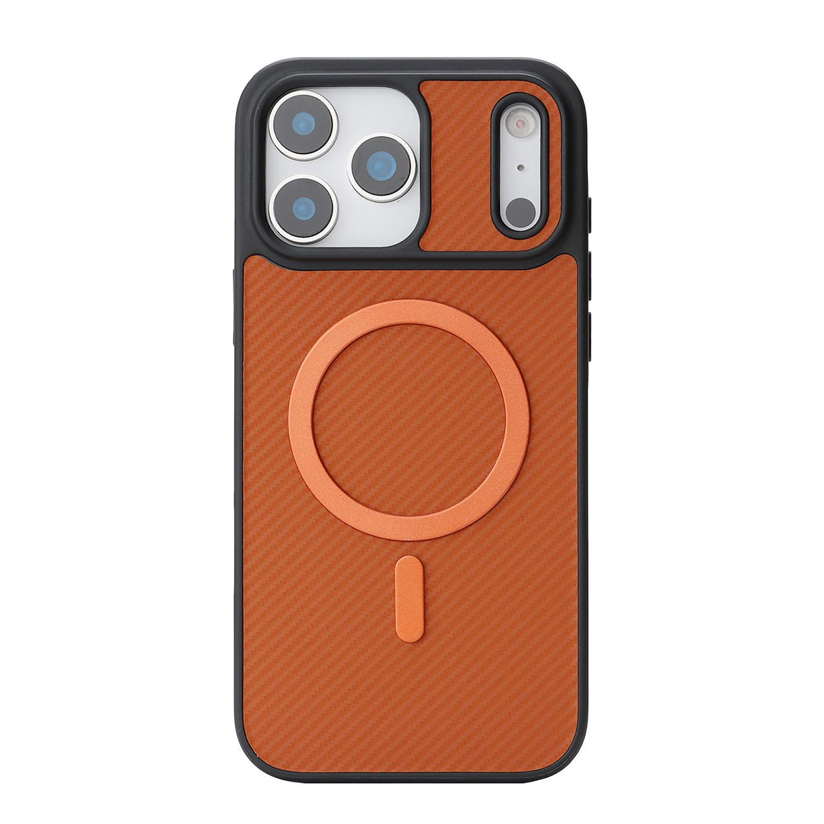 Compatible with iPhone 18 Pro Max Carbon Fiber MagSafe Phone Case - Brown