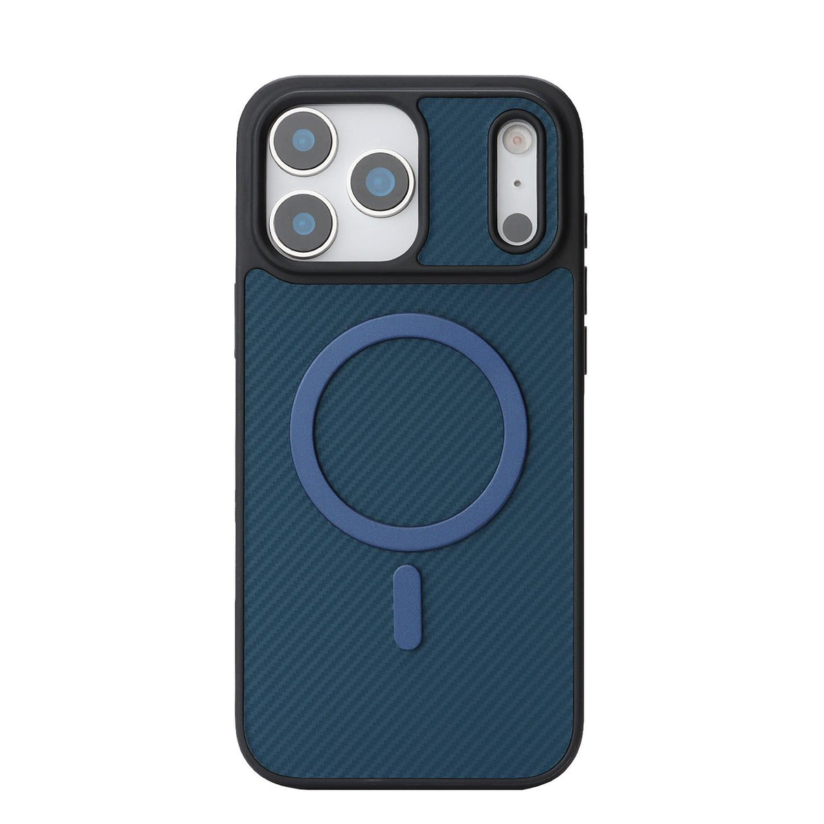 Compatible with iPhone 18 Pro Max Carbon Fiber MagSafe Phone Case - Blue