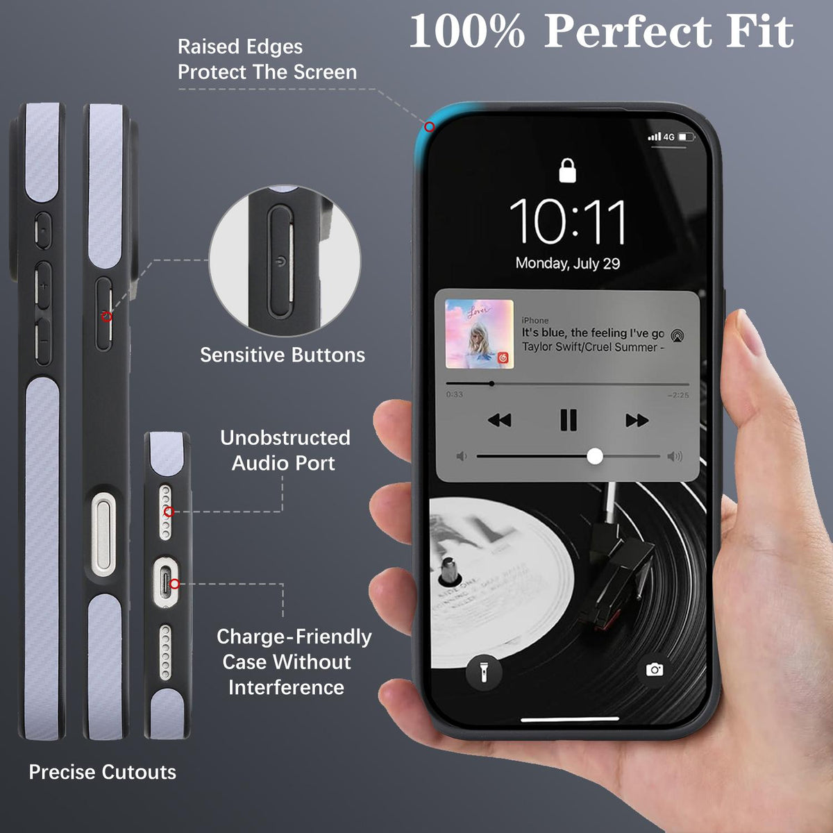 Compatible with iPhone 18 Pro Max Carbon Fiber MagSafe Phone Case - Purple