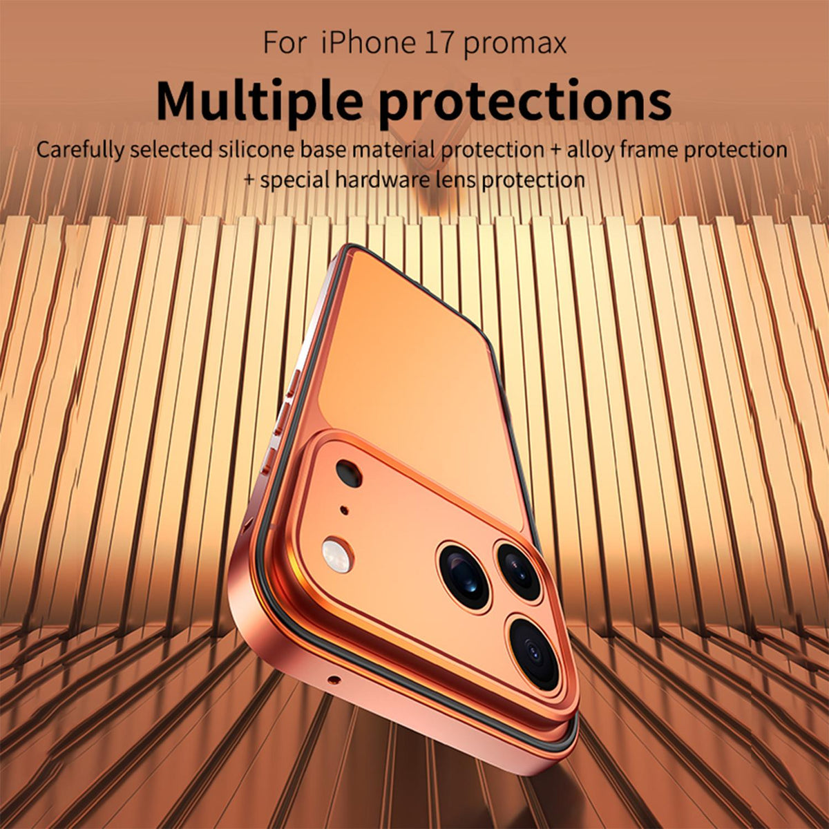 Compatible with iPhone 18 Pro Max Aluminum Alloy Dual-Layer Silicone Edge Thin Cooling Phone Frame Case with Metal Lens Frame - Silver