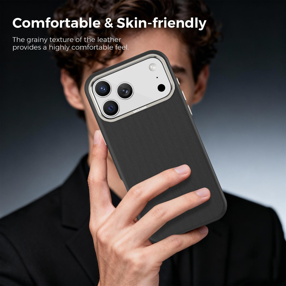 Compatible with iPhone 18 Pro Max Mocome Plain Magnetic Shockproof Phone Case - Black