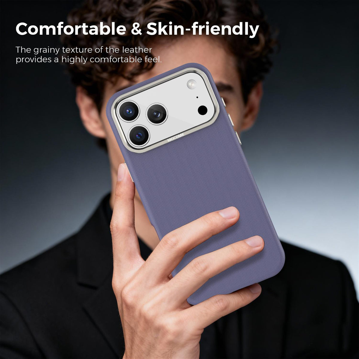 Compatible with iPhone 18 Pro Max Mocome Plain Magnetic Shockproof Phone Case - Purple