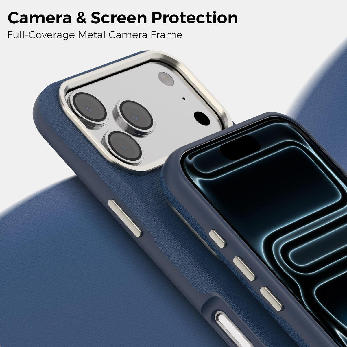 Compatible with iPhone 18 Pro Max Mocome Plain Magnetic Shockproof Phone Case - Blue