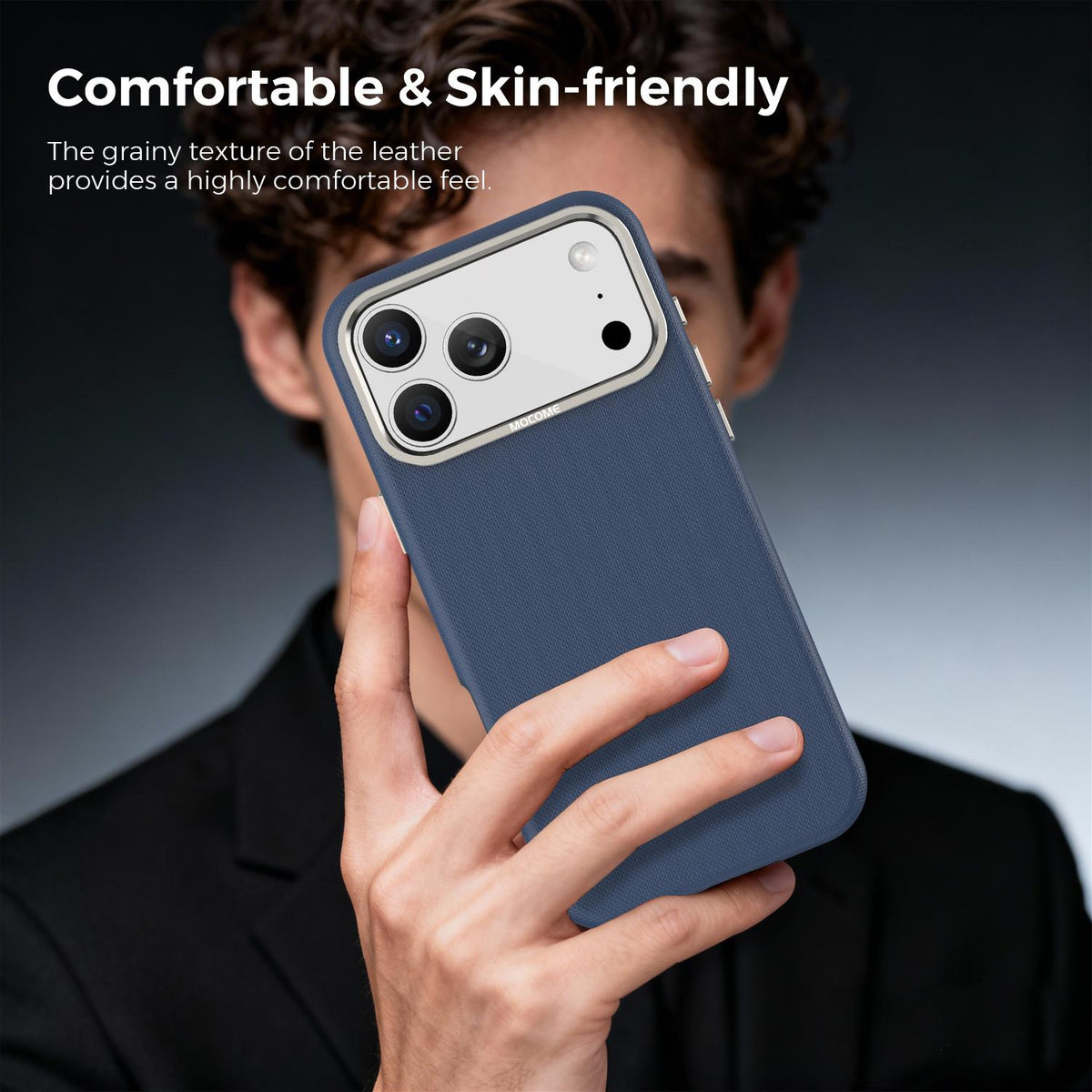 Compatible with iPhone 18 Pro Max Mocome Plain Magnetic Shockproof Phone Case - Blue