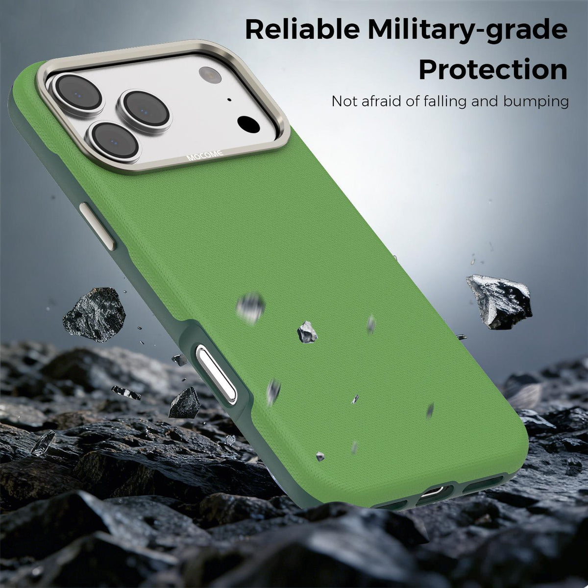 Compatible with iPhone 18 Pro Max Mocome Plain Magnetic Shockproof Phone Case - Green