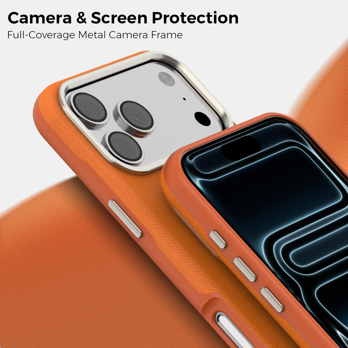 Compatible with iPhone 18 Pro Max Mocome Plain Magnetic Shockproof Phone Case - Orange