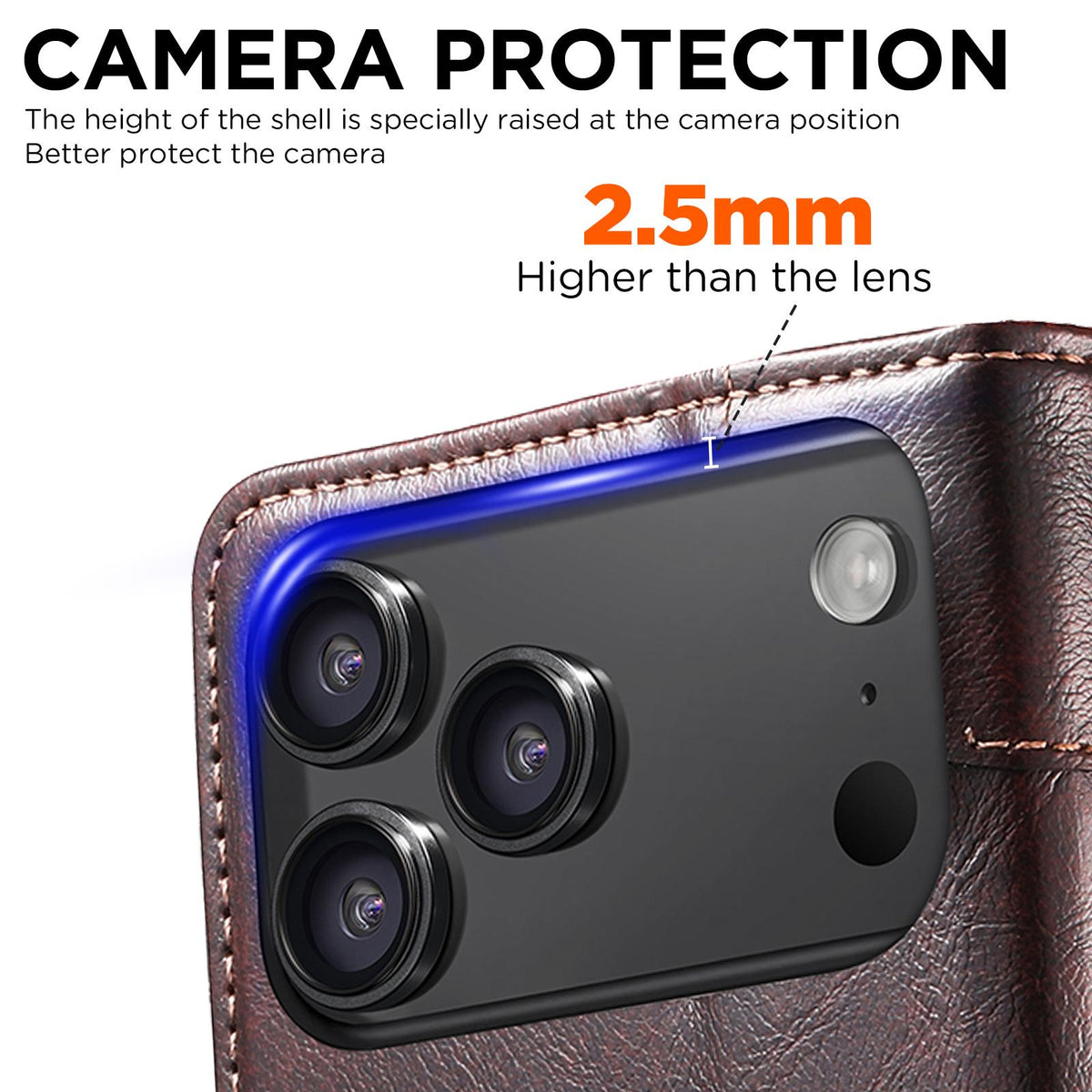Compatible with iPhone 18 Pro Suteni Baroque Calf Texture Buckle Wallet Leather Phone Case - Brown