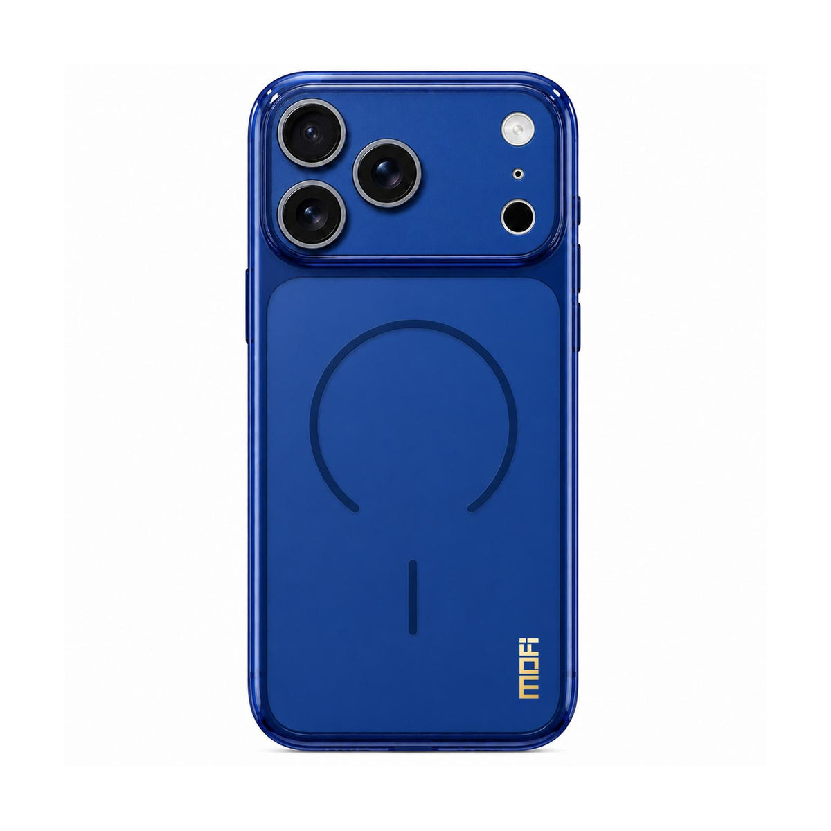 Compatible with iPhone 18 Pro Max MOFI Minimal Series Frosted Semi-Transparen TPU Phone Case with Lens Film - Blue
