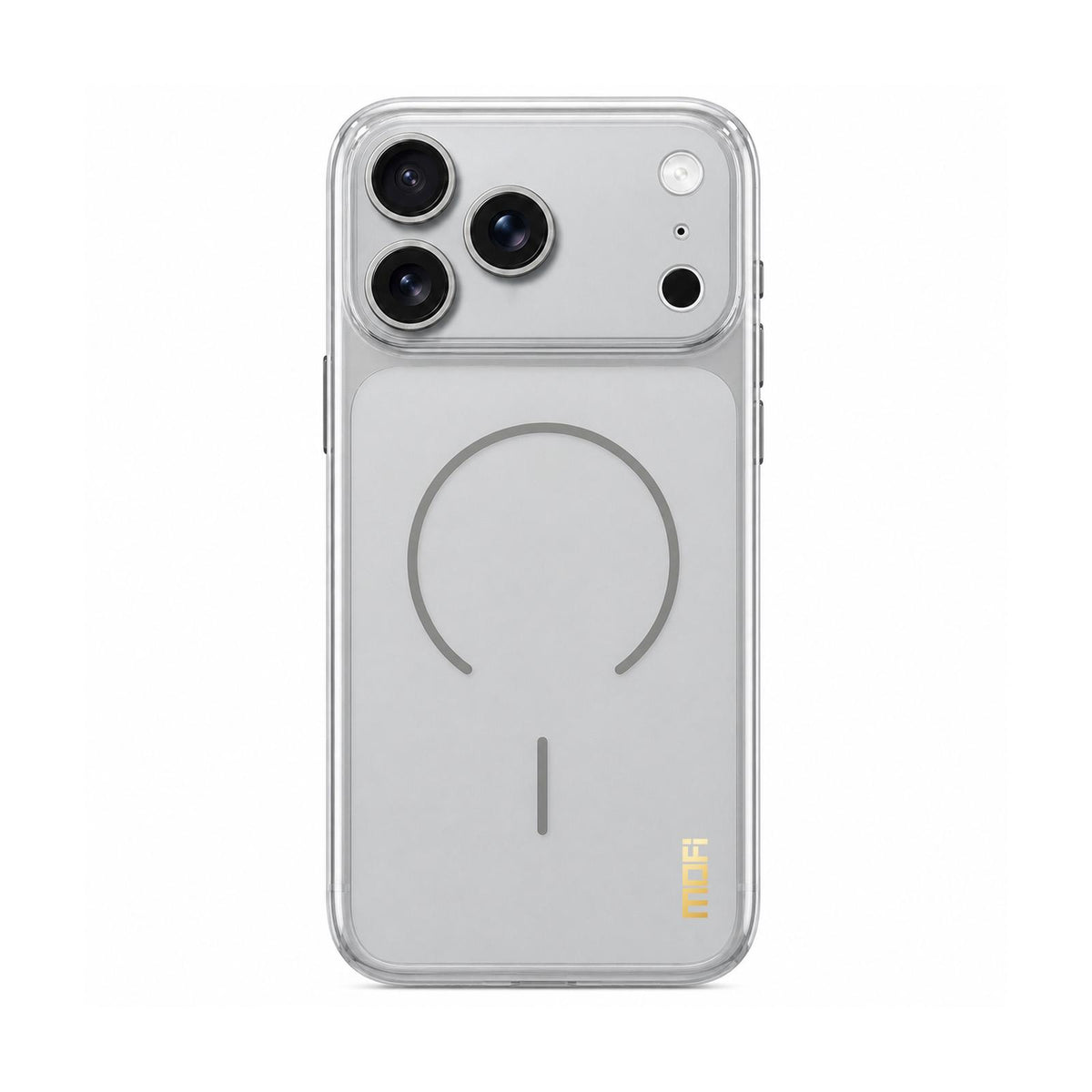 Compatible with iPhone 18 Pro Max MOFI Minimal Series Frosted Semi-Transparen TPU Phone Case with Lens Film - Gray