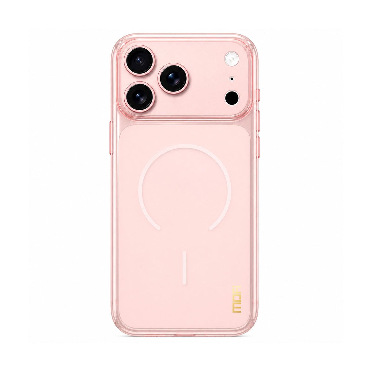Compatible with iPhone 18 Pro Max MOFI Minimal Series Frosted Semi-Transparen TPU Phone Case with Lens Film - Pink