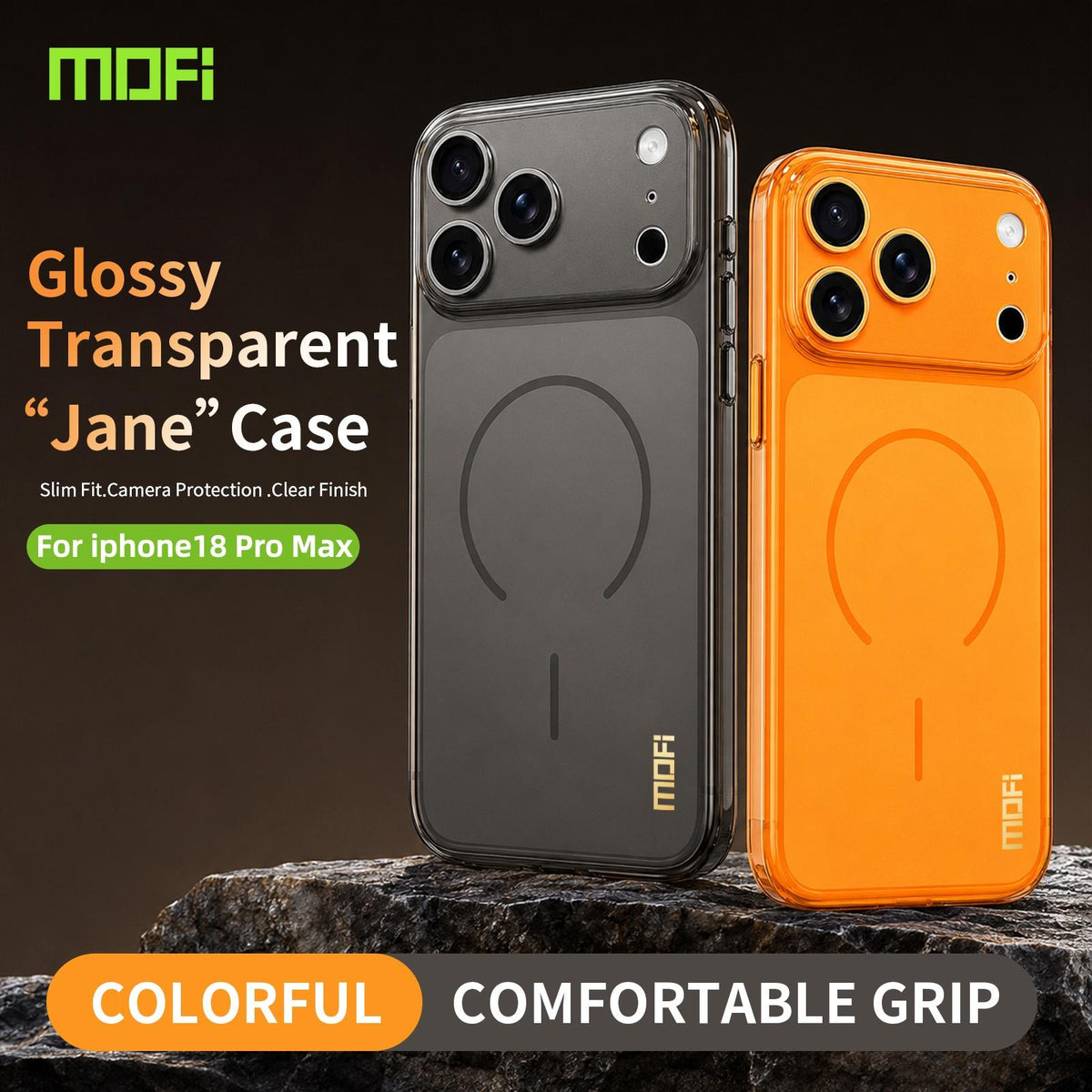 Compatible with iPhone 18 Pro Max MOFI Minimal Series Frosted Semi-Transparen TPU Phone Case with Lens Film - white