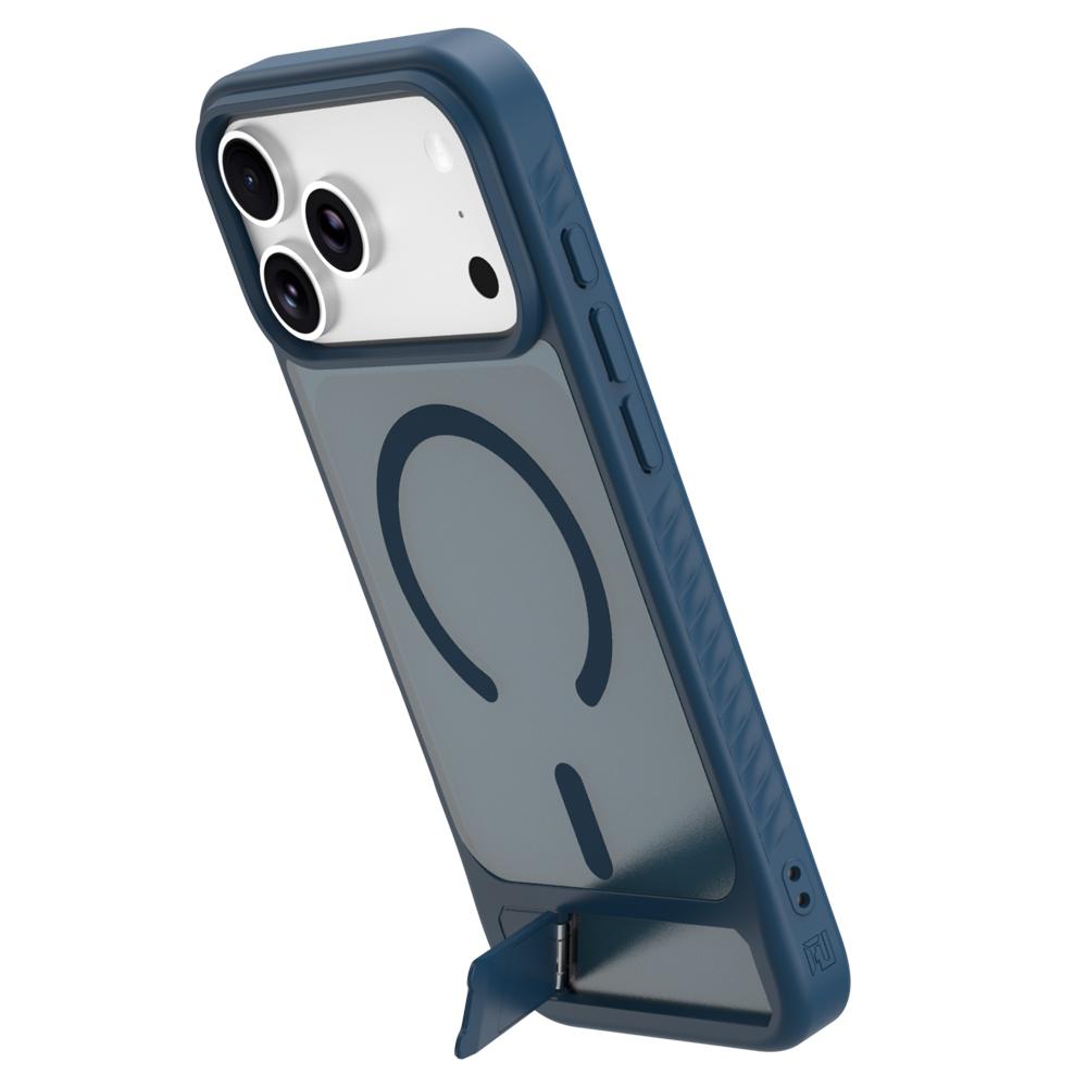Compatible with iPhone 18 Pro Max & 17 Pro Max LeReach Le-Chic Series Invisible Holder Magnetic Phone Case - Blue