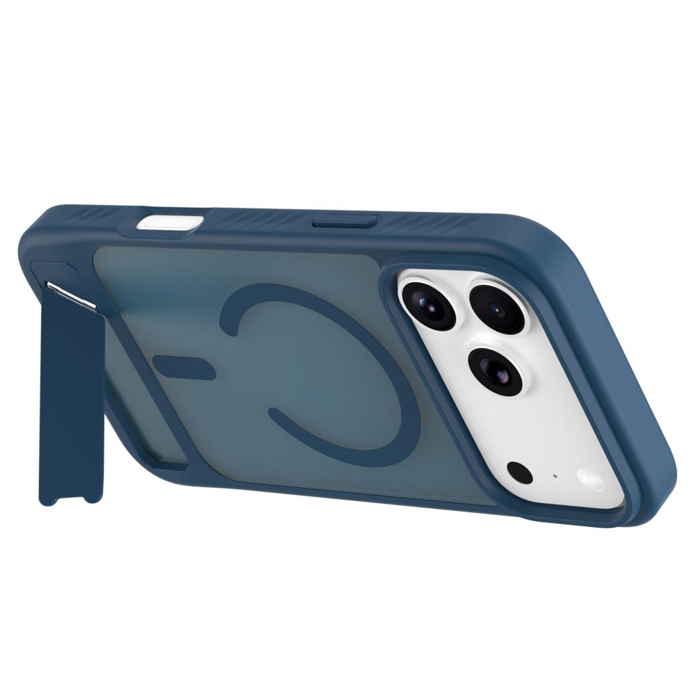 Compatible with iPhone 18 Pro Max & 17 Pro Max LeReach Le-Chic Series Invisible Holder Magnetic Phone Case - Blue