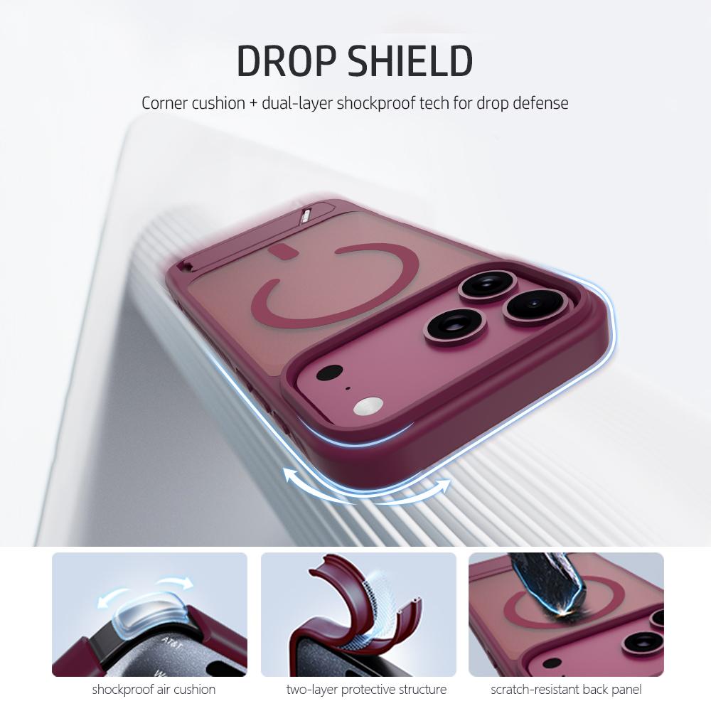 Compatible with iPhone 18 Pro Max & 17 Pro Max LeReach Le-Chic Series Invisible Holder Magnetic Phone Case - Black