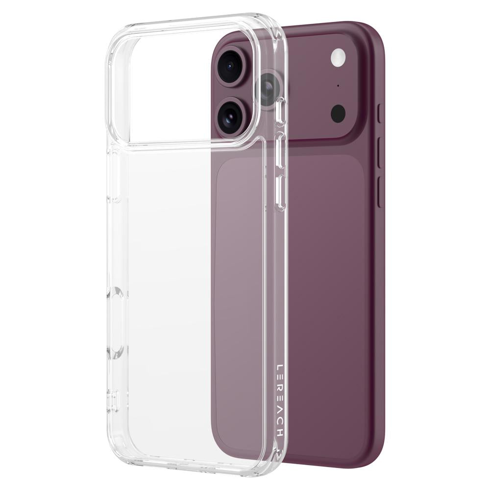 Compatible with iPhone 18 Pro Max LeReach TOC Clear Series Composite Armor TPU Acrylic Dual-Layer Shockproof Phone Case - Transparent