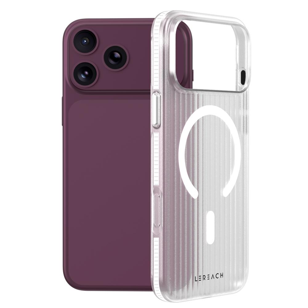 Compatible with iPhone 18 Pro Max LeReach TOC Icicle Series Ice Mist Double-Sided Non-Slip Magnetic Phone Case - White