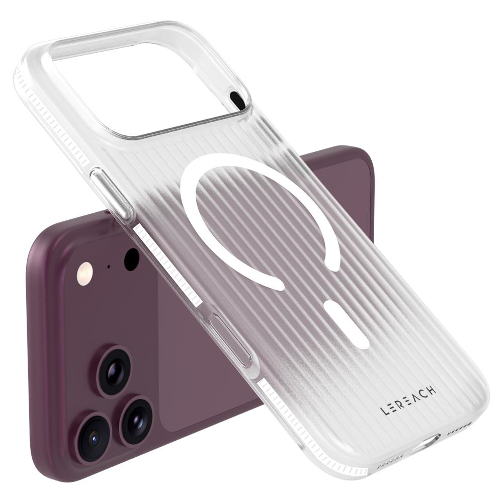 Compatible with iPhone 18 Pro Max LeReach TOC Icicle Series Ice Mist Double-Sided Non-Slip Magnetic Phone Case - White