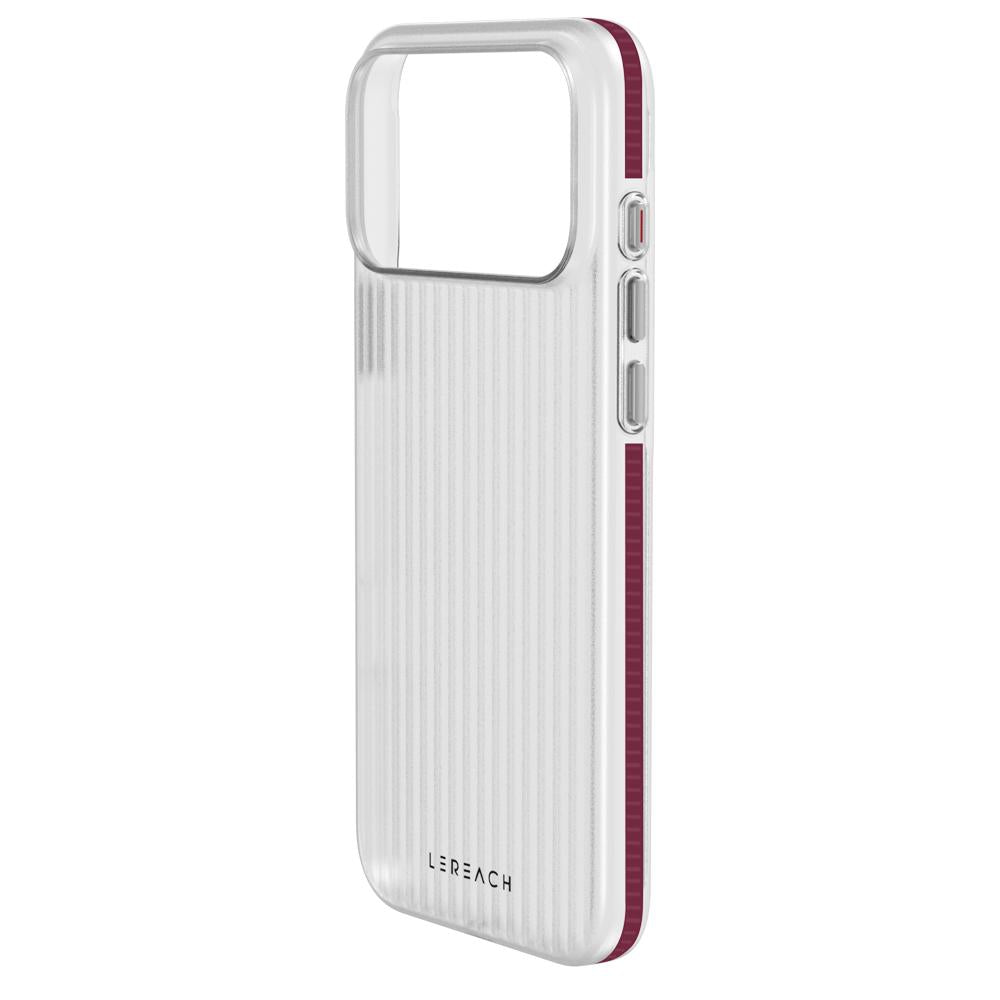 Compatible with iPhone 18 Pro LeReach TOC Icicle Series Ice Mist Double-Sided Non-Slip Phone Case - Cherry Red