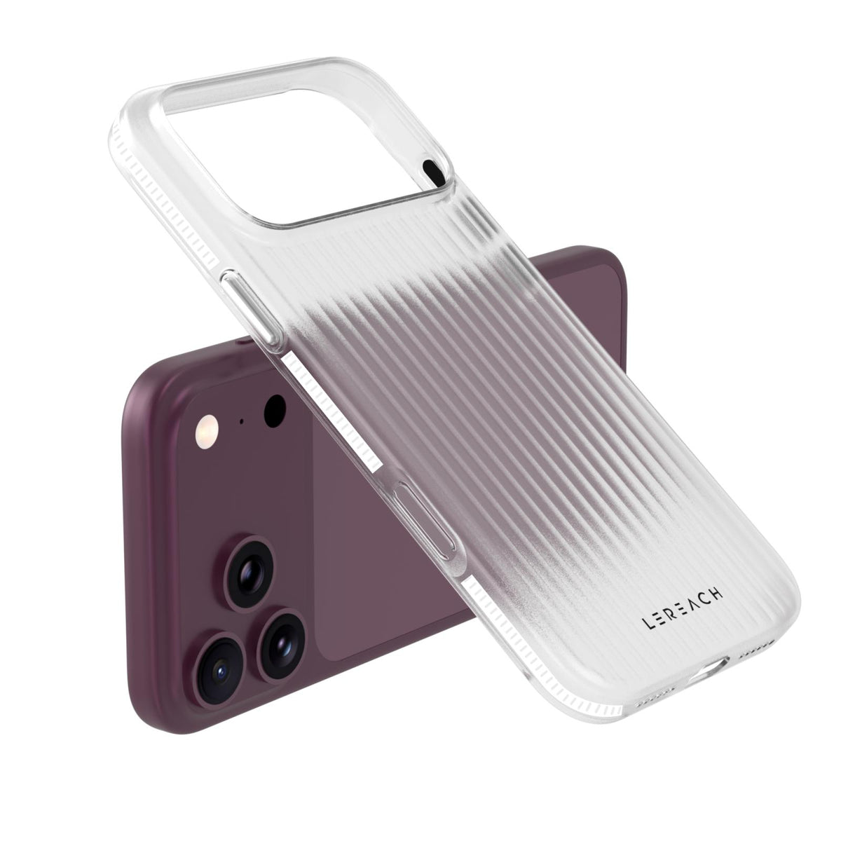 Compatible with iPhone 18 Pro Max LeReach TOC Icicle Series Ice Mist Double-Sided Non-Slip Phone Case - White