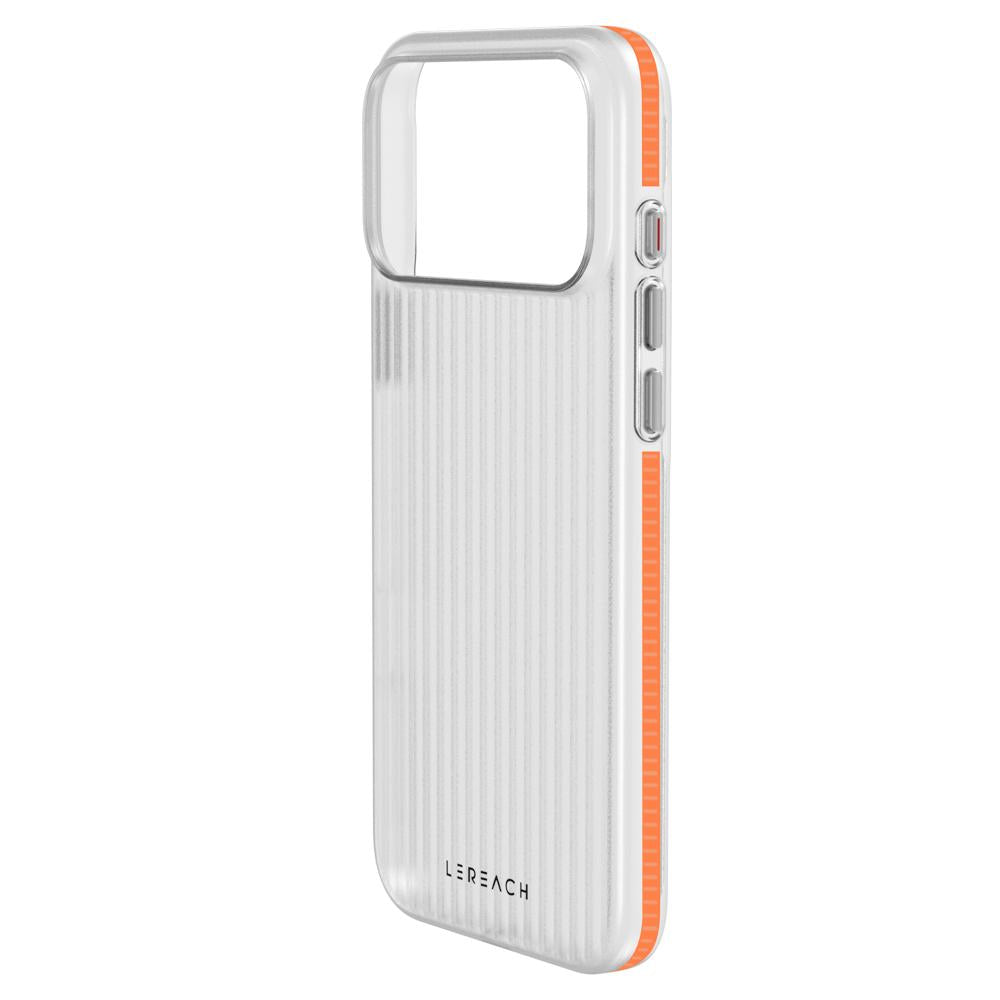 Compatible with iPhone 18 Pro Max LeReach TOC Icicle Series Ice Mist Double-Sided Non-Slip Phone Case - Orange