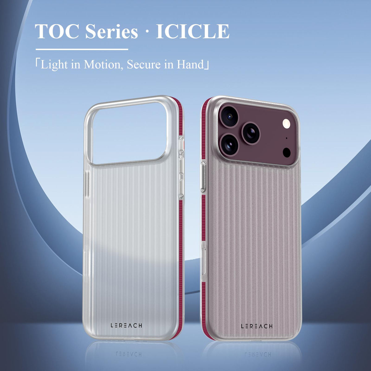 Compatible with iPhone 18 Pro Max LeReach TOC Icicle Series Ice Mist Double-Sided Non-Slip Phone Case - White