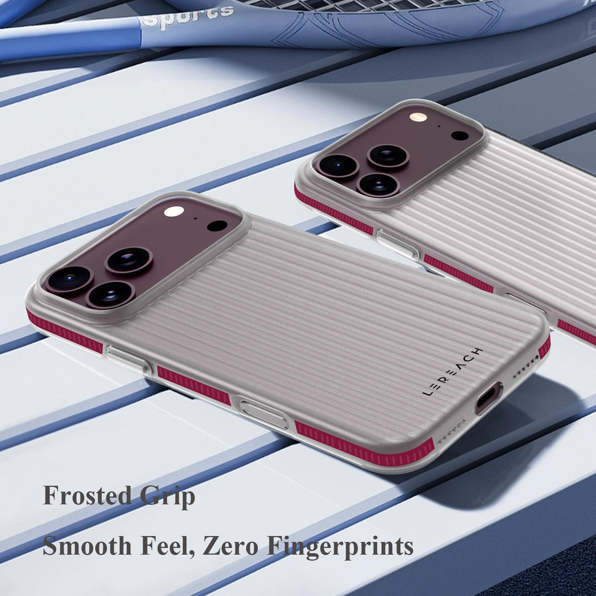 Compatible with iPhone 18 Pro LeReach TOC Icicle Series Ice Mist Double-Sided Non-Slip Phone Case - White