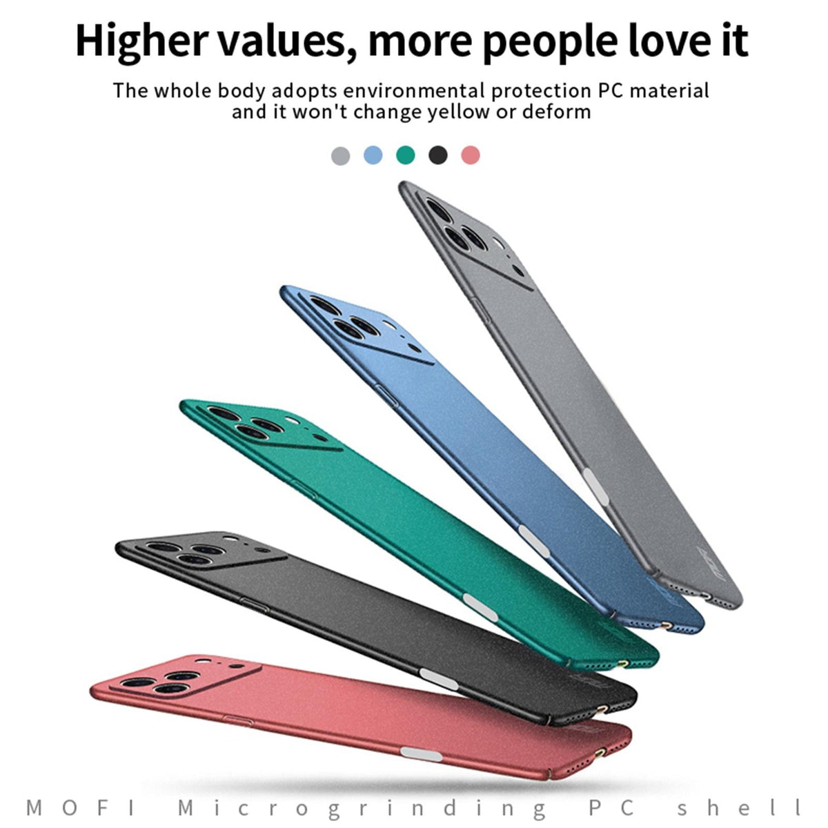 Compatible with iPhone 18 Pro MOFI Fandun Series Frosted PC Ultra-thin All-inclusive Phone Case - Red