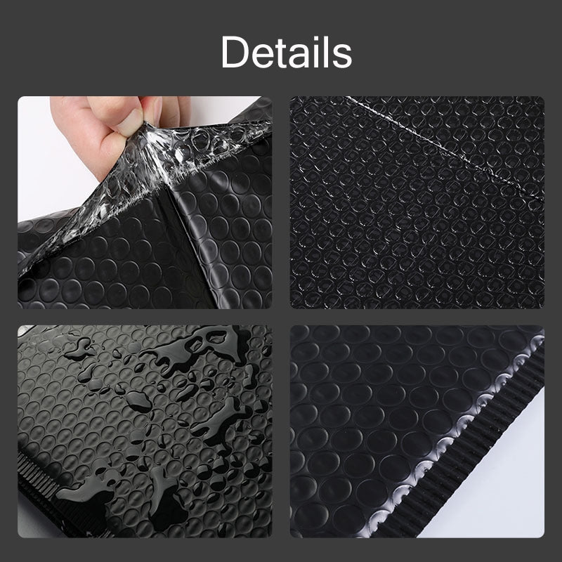 100 PCS Black Co-Extrusion Film Bubble Bag Logistics Packaging Shockproof Express Bag 11x15+4cm