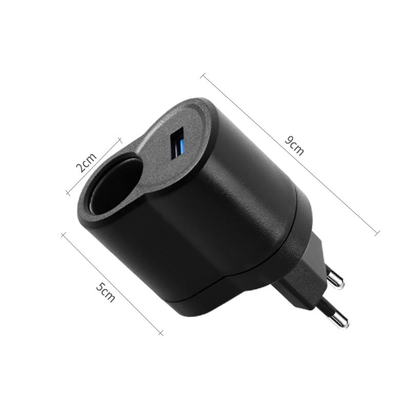 EU Plug Home Cigarette Lighter Socket Car Power Converter, Plug Specifications: