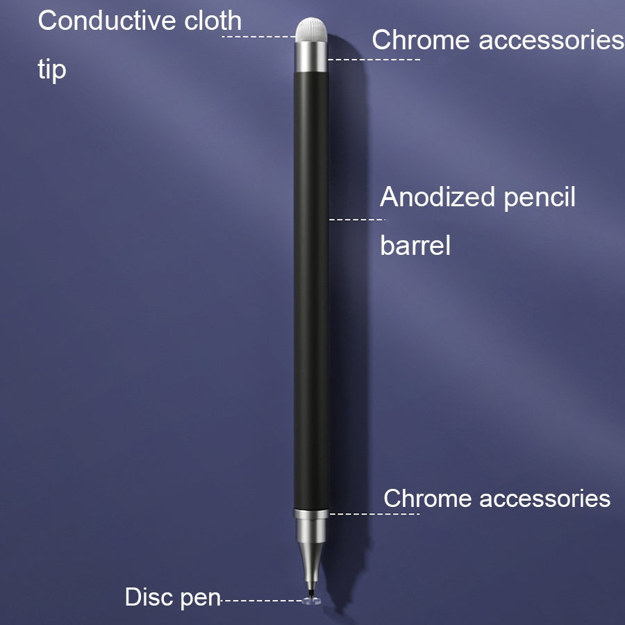 2 PCS Office Painting without Charging Cloth Head Disc Stylus Pen(Black)