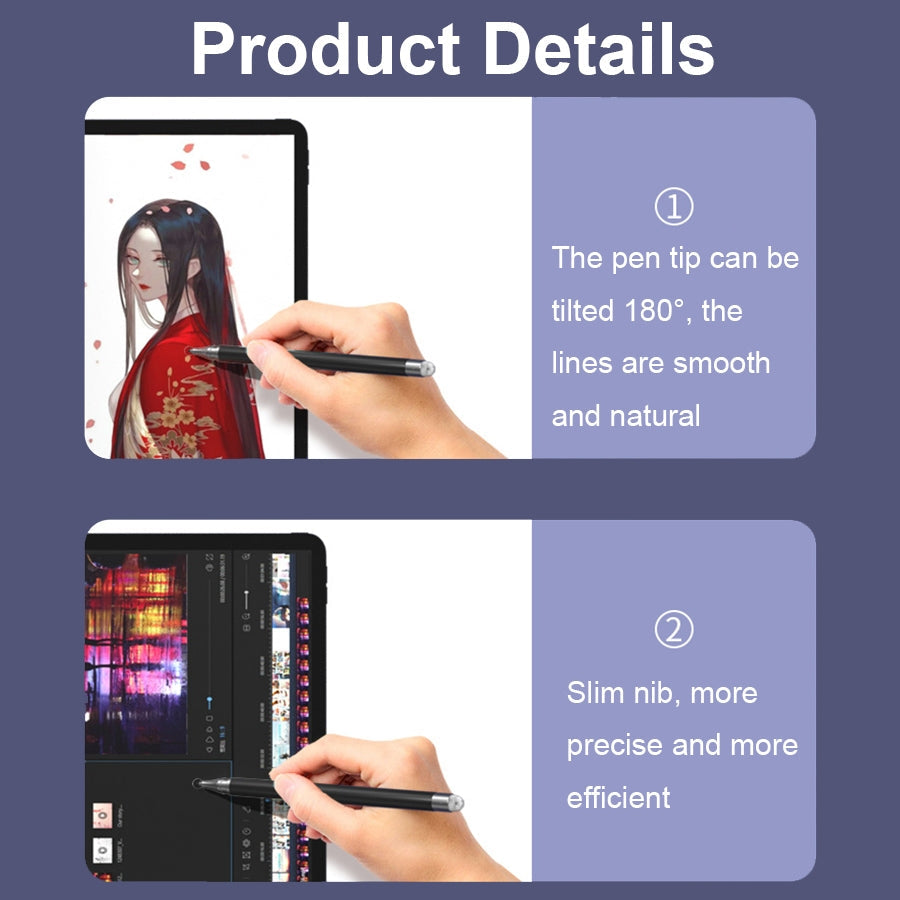 2 PCS Office Painting without Charging Cloth Head Disc Stylus Pen(Rose Gold)