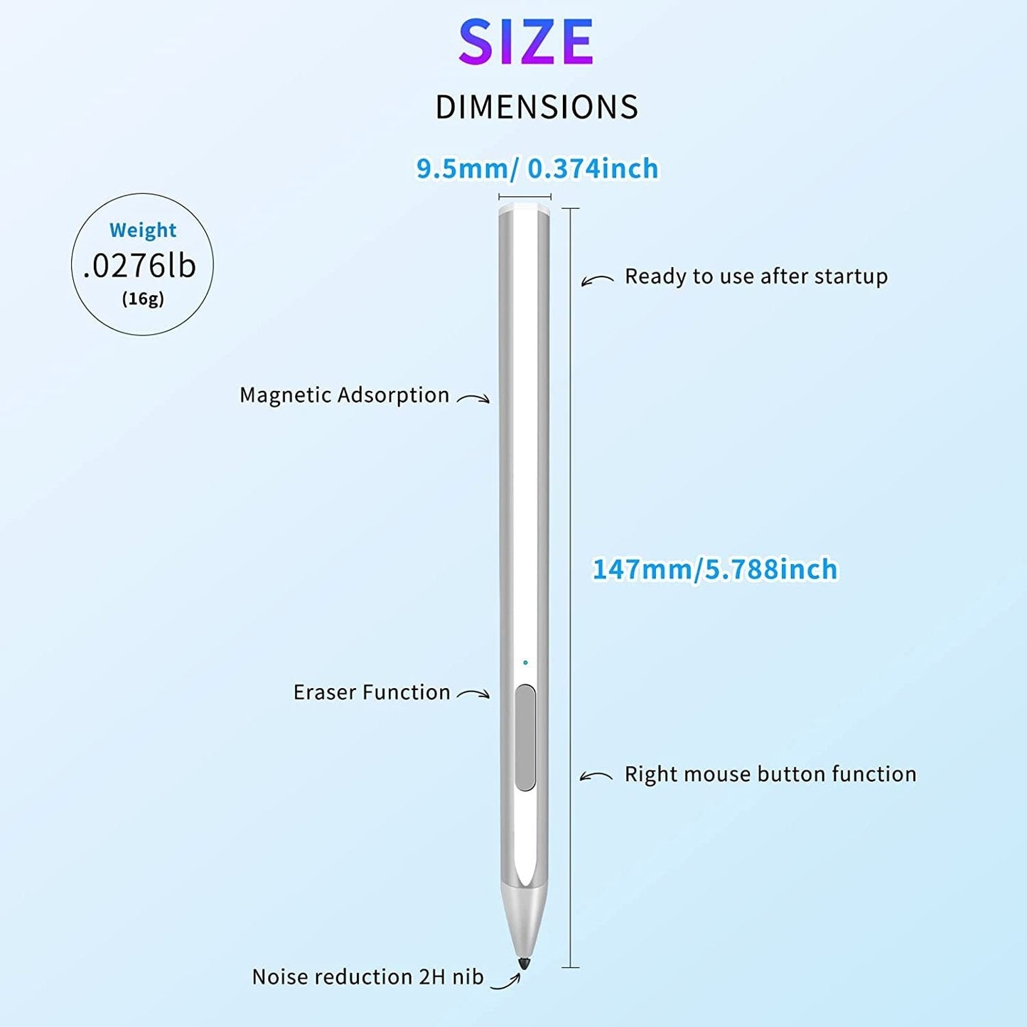 For Microsoft Surface Pro7/6/5/4 PROX Go Book Touch Pen(Silver)